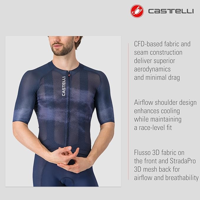 CASTELLI Men’s Climber’s A/C Jersey, Quarter Length Sleeve, Full Zip, Road Cycling & Gravel Biking Jersey with UV Protection