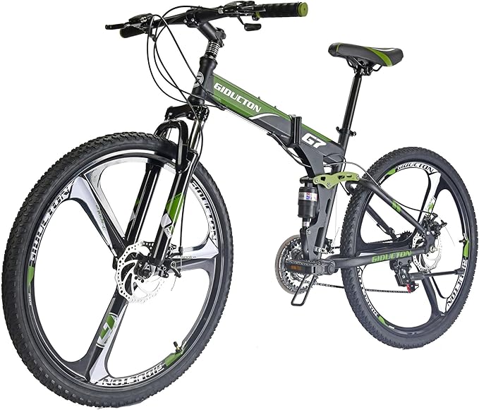 27.5 inche Folding Bike,Full Suspension Mountain Bike,21 Speed Bikes for Men Adults Bicycle