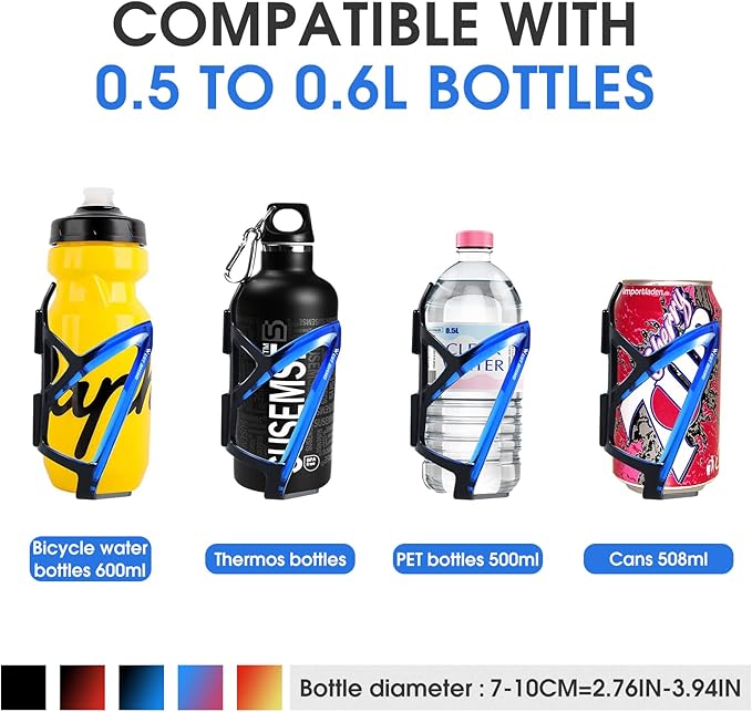 West Biking Bike Water Bottle Cages Ultra-Light Durable PC Bicycle Bottle Holder with Screws Tool, Easy Installation Bicycle Drink Cup Holders Cycling Kettle for MTB Road Bikes