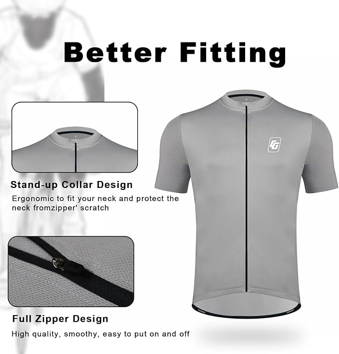 Cycling Jersey Men Bicycle Shirt Short and Long Sleeve MTB Road Biking Jersey with Pockets