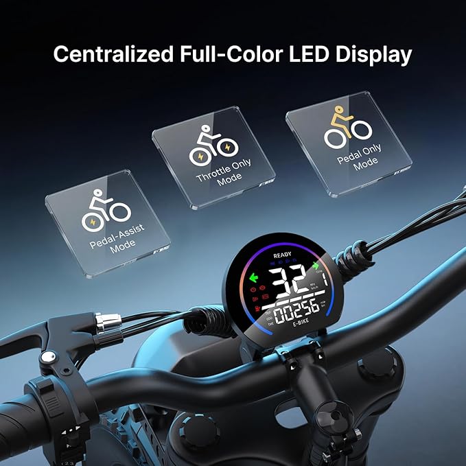 DEEPOWER Electric Bike for Adults,2000W Peak Motor&32MPH Electric Dirt Bike，48V 20AH/35AH/60AH Battery, 70-160 Max Miles,Dual Suspension Ebikes for Adults, 20" Fat Tire E Bike