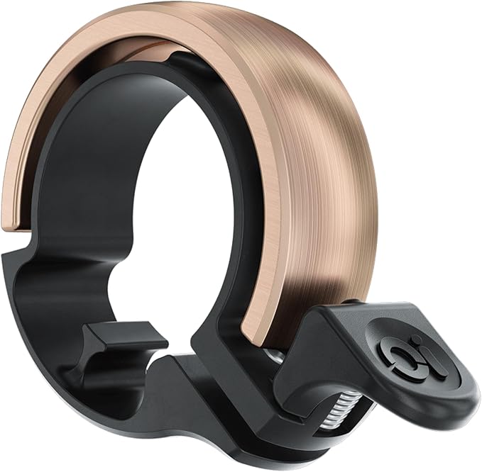Knog Oi Bike Bicycle Bell - Original Luxury Styles, Built-in Cable Clip, Adult/Youth Bicycle Bell (Black, Copper, Brass, Aluminum)