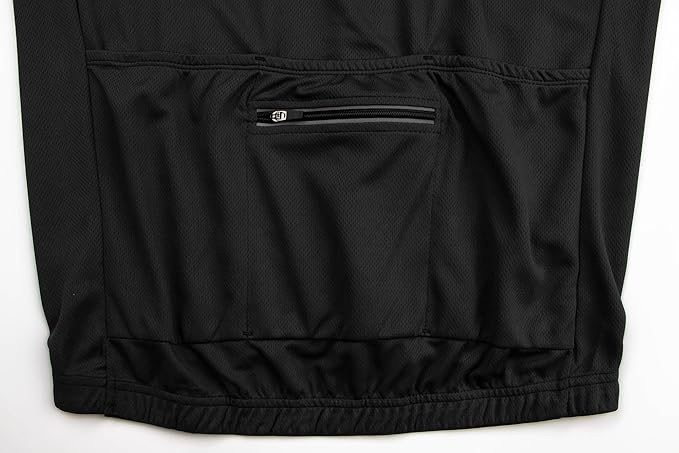 Men's Cycling Jersey Short Sleeves Bike Jersey 1/3 Zipper Solid Color Club Fit, Biking Cycling Shirt Zipper Pocket