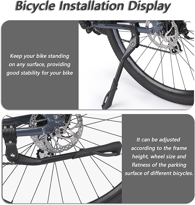 Adjustable Bike Kickstand for Trek Verve 2, Non-Slip Aluminum Rear Side Bicycle Stand, Road Mountain Bike Kickstands, for 24-29 Inch Bicycle Kickstands