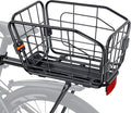 Rear Bike Basket, Aluminum Bike Cargo Rack, 22L Capacity Bicycle Basket, Foldable & Removable for Adult Bikes (Tube≤34mm), 165lbs Capacity, Includes Reflector & Bungee Cords