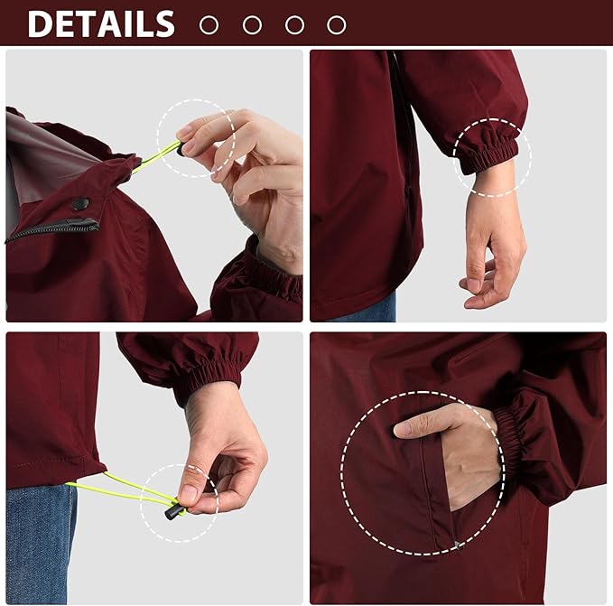 SOPPY Rain Jacket Women Waterproof Jacket With Hood Lightweight Raincoat with Pockets Windbreaker Breathable Rain Coats