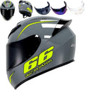 Full Face Motorcycle Helmet Racing Motocross Helmets with Pinlock Compatible Clear&Tinted Visors DOT Model Approved Street Bike Helmet
