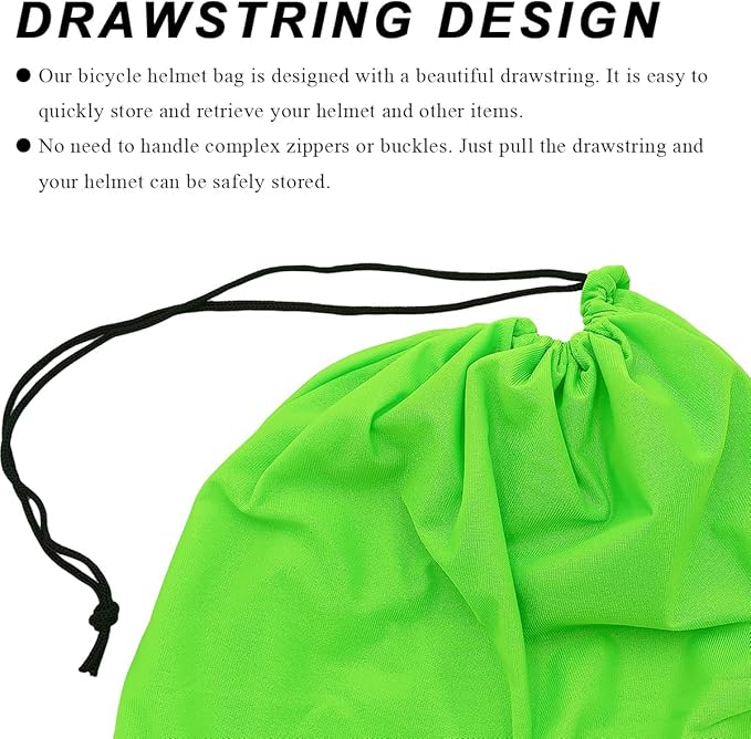 2 PCS Motorcycle Helmet Bag, Helmet Protection Drawstring Bag Made of Nylon Cloth, Large Capacity Helmet Storage Bag for Motorcycle Bicycle, Universal Motorcycle Accessories (Black+Green)