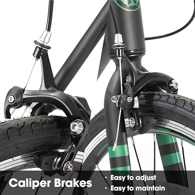 HILAND Adult Road Bike 700c Racing Bike with 14 Speeds, Aluminum Frame, Caliper Brake, City Commuter Bicycle for Women Men