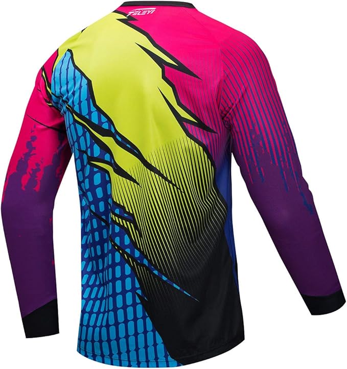 PSPORT Men's Motocross Jersey Long Sleeve Motocross Shirt Men Mountain Dirt Bike Jersey Downhill Riding Racing Clothing Tops