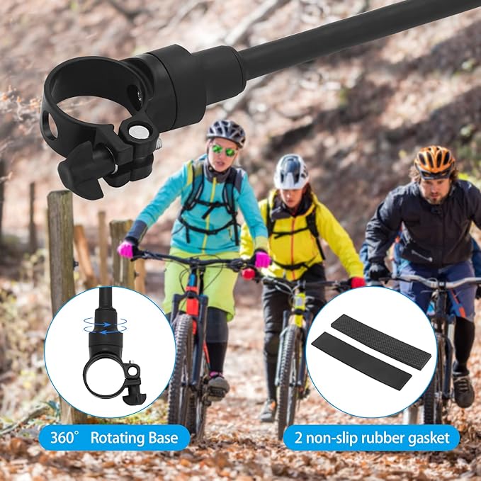HOMEE Bike Mirror, 2 Pack Rear View Mirror 360°Rotatable Shockproof Adjustable Handlebar Bicycle Rearview Mirrors for Mountain Road Bike Electric Bicycle