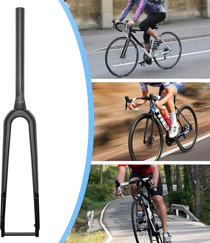 700C Carbon Fiber MTB Front Fork, Road Bike Fork Disc Brake, Thru Axle 12mm*100mm, Gravel Fork Tapered Tube Superlight Mountain Bike Front Forks
