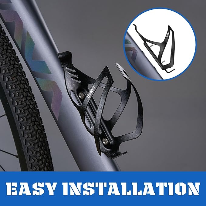 Corki Cycles Bike Water Bottle Holder Aluminum Alloy, Universal Bike Water Bottle Cage for Road, Mountain and Gravel Bikes -1 Pack - Black