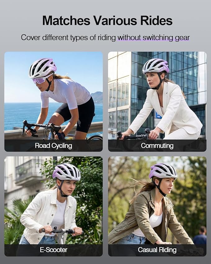Odoland Adult Bike Helmet - Super Ventilation & Impact-Resistant Frame, Adjustable Dial System Lightweight Bicycle Helmet for Mountain, Commuting, Road Cycling