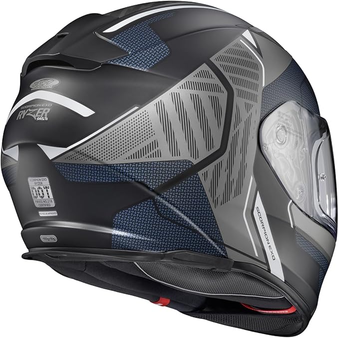 ScorpionEXO Ryzer Full Face Motorcycle Helmet with Pinlock Ready Shield with Integrated Speaker Pockets DOT ECE Approved Switch (Phantom - Medium)