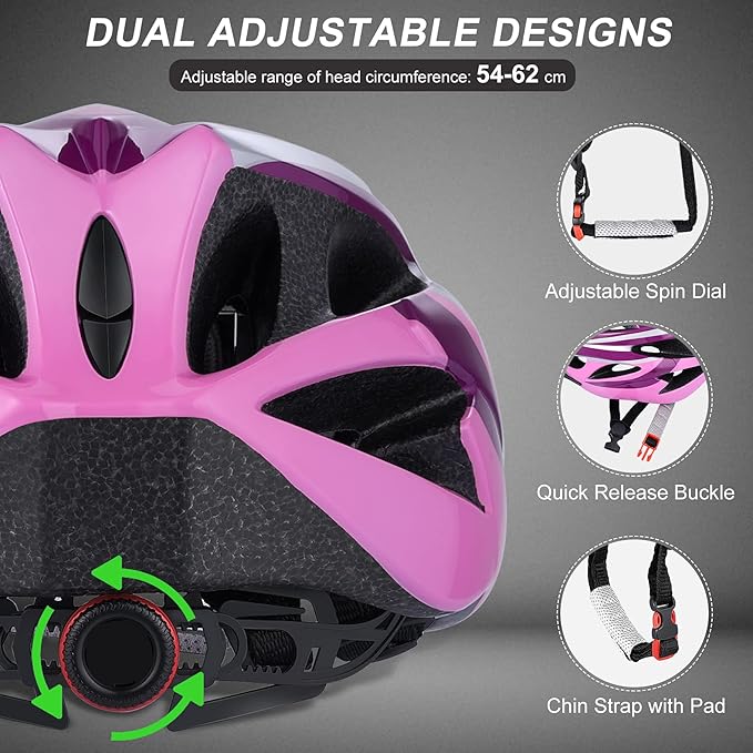 Zacro Adult Bike Helmet Lightweight - Bike Helmet for Men Women Comfort with Pads&Visor, Certified Bicycle Helmet for Adults Youth Mountain Road Biker