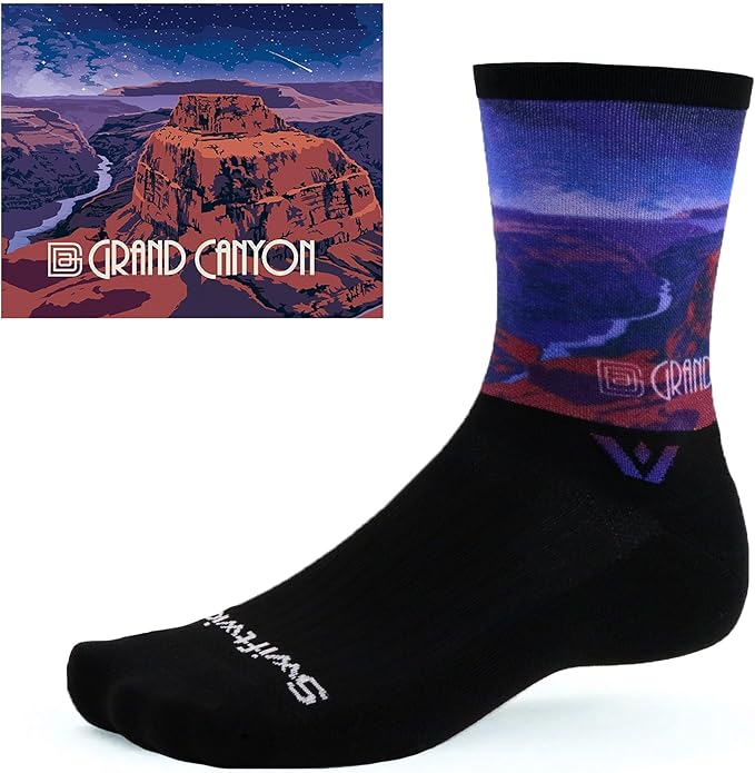 Swiftwick VISION IMPRESSION Crew, National Parks/States Edition, Running, Hiking and Cycling Socks