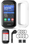 Garmin Edge 1050 Premium Cycling Computer Bundle - Color Touchscreen, Built-in Speaker, Training & Group Ride, Road Alerts with PlayBetter Silicone Case (White), Screen Protectors, Tether & More
