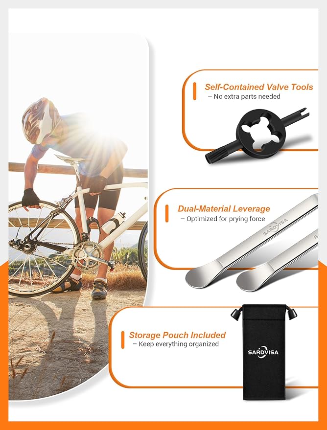 Bike Tire Levers| Ultra Strong Tire Levers & Stainless Steel Tire Spoons, Bike Tire Removal Tool for Road or Mountain Bike Tires, Must Have Bike Tire Tool in Bike Tire Repair Kit