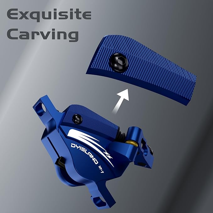 XT-7 Hydraulic Disc Brakes Calipers,Line Pulling/Cable Actuated Front & Rear Brake Calipers for MTB/Mountain Bike/E-Bike.