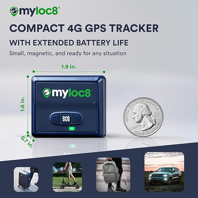 GPS Tracker for Vehicles with Magnet – 4G LTE Real-Time Location Device with App, Long Life Battery – Anti-Theft GPS Tracker for Car, Motorcycle, Scooter, Bike - (12-Mo Subscription Included)