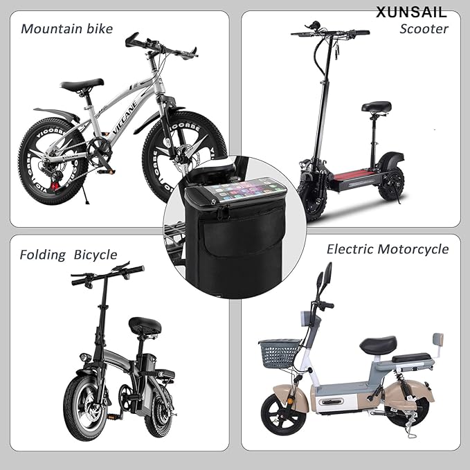 Bike Handlebar Bag Waterproof Scooter Storage Bag Electric Bike Storage Bag Scooter Handlebar Pouch