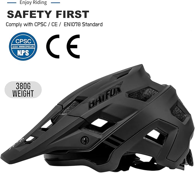 BATFOX Bike Helmet,Mountain Bike Helmet Helmets for Men Women Adults Youth