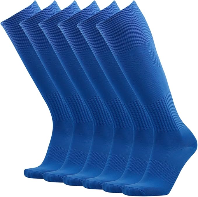 Three street Baseball Socks, Unisex Knee High Solid Sport Tube Compression Softball Football Soccer Team Socks 2-10 Pairs