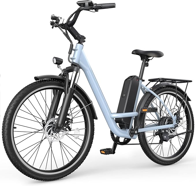 Electric Bike for Adults, Peak 1000W Ebike, 50Miles 21.7MPH UL 2849 Certified Commuter Bike, 26'' City Cruiser Bicycle with 48V Removable Battery, Rear Rack, Adjustable Stem, 7 Speed