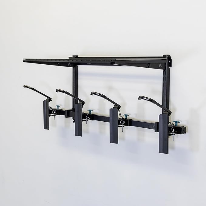 Teal Triangle G-Swivel Wall Mount Bike Rack for Garage - Premium Bicycle Stand & Hanger with Shelf - Adjustable Bike Hanger for Garage with Rotating Hooks - Indoor Bicycle Rack System for 4 Bikes