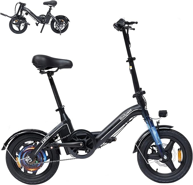 Bodywel Electric Bike for Adults, 14"/16''/20'' Ebike for Commuting, 750W/1500W Peak Motor Electric Bicycles, Foldable EBikes for Adults and Teens