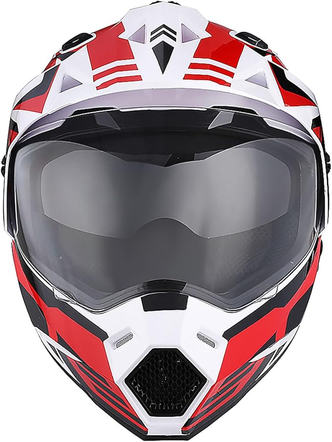 1Storm Youth Kids Dual Sport Dual Visor Motorcycle Motocross Off Road Full Face Helmet Matt Black