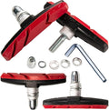 VANSIHO V-Brake Pads Set, 2 Pair Road Bike Brake Shoes with Hex Nut and Shims for Mountain Bicycle Front and Back Wheel, No Noise, No Skid, for Road Use