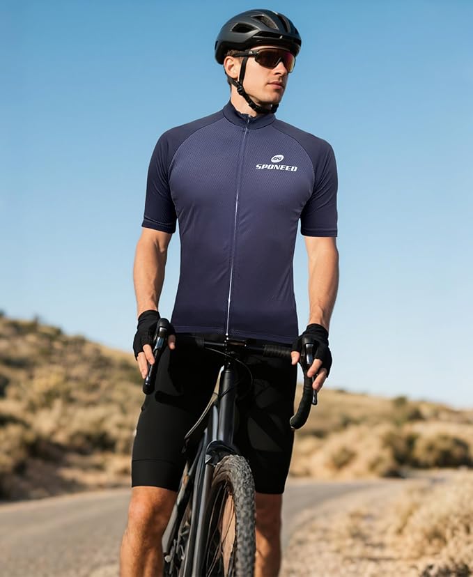Men Bike Jersey Short Sleeve Road Cycling Shirts Biking Tops Moisture Wicking