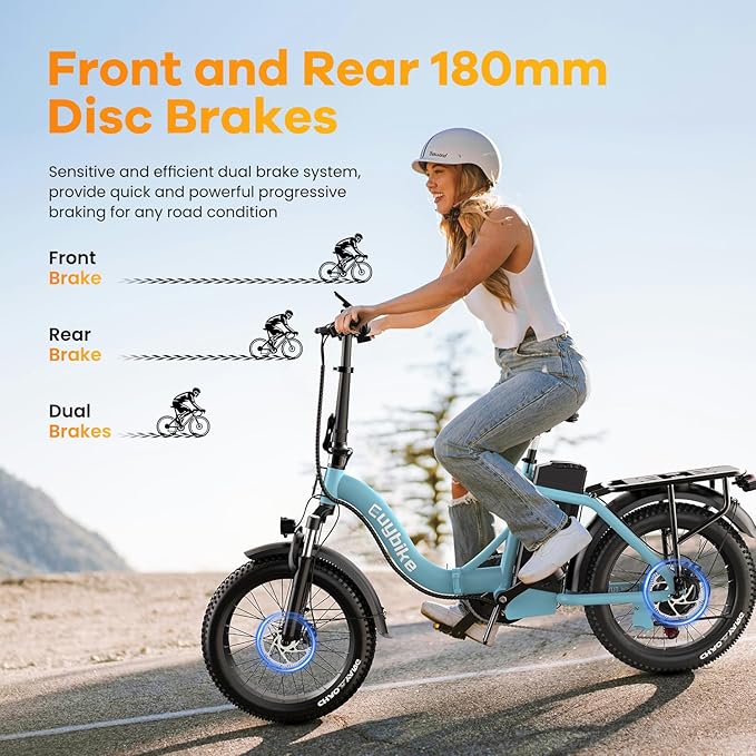 Foldable Electric Bike for Adults, Peak 1000W Brushless Motor 30MPH 70Miles City Commuter Ebike, 48V 20AH Lithium Battery, 20" Fat Tire 7-Speed E-Bicycle with Front Suspension Colourful LCD Display