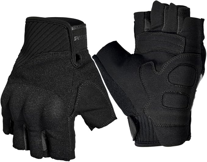 Harssidanzar Mens Fingerless Motorcycle Breathable Mesh Motocross Hard Knuckles Dirt Bike Bicycle Racing On-Road Off-Road Mountain Cycling Riding Gloves SM059US