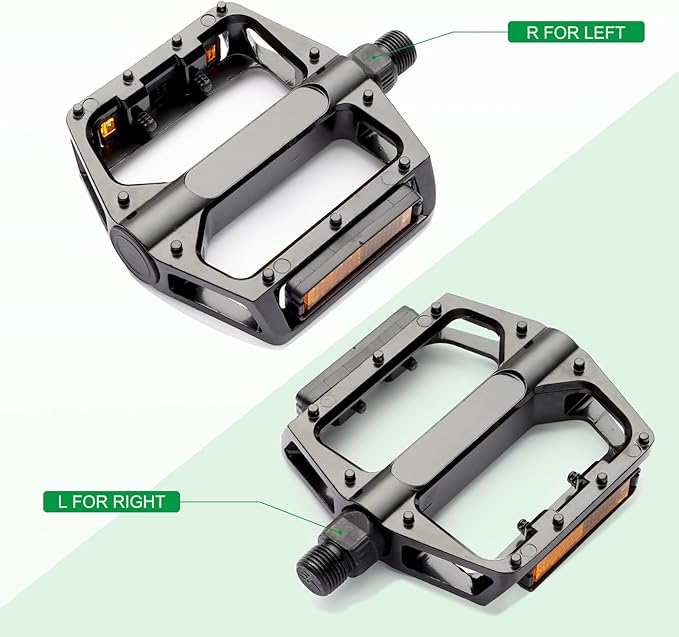 2026 New 9/16 inch Urban Commuter Bicycle Pedal, Built in Reflector, Sealed Bearing and Anti Slip Pin, Aluminum Alloy Wide Platform, Waterproof Design, Suitable for Various Roads/Mountains/Commuters