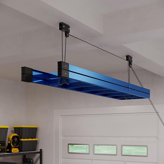 Kayak Storage Hoist - Overhead Pulley System with 125lb Capacity for Canoes, Bikes, Ladders, and More - for up to 12-Foot Ceilings by Rad Sportz