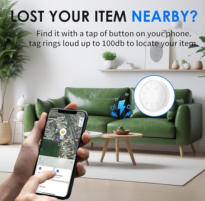 3 Packs Air Tracker Tags[Apple MFi Certified],Tracker Tags Work with Apple Find My (iOS Only),Bluetooth Tracker with Waterproof Case,Smart Keys Finder and Item Locator for Keys,Bags,Luggage,etc