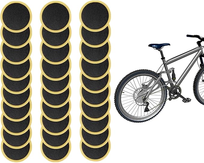 30Pcs Black for Bycicles Inner Tube Puncture Patches Glueless Tire Puncture Repair Patches for Motorcycle Road Mountain Bicycles Tire Puncture Patches Repair Simple Self Adhesive Tires and Tubes