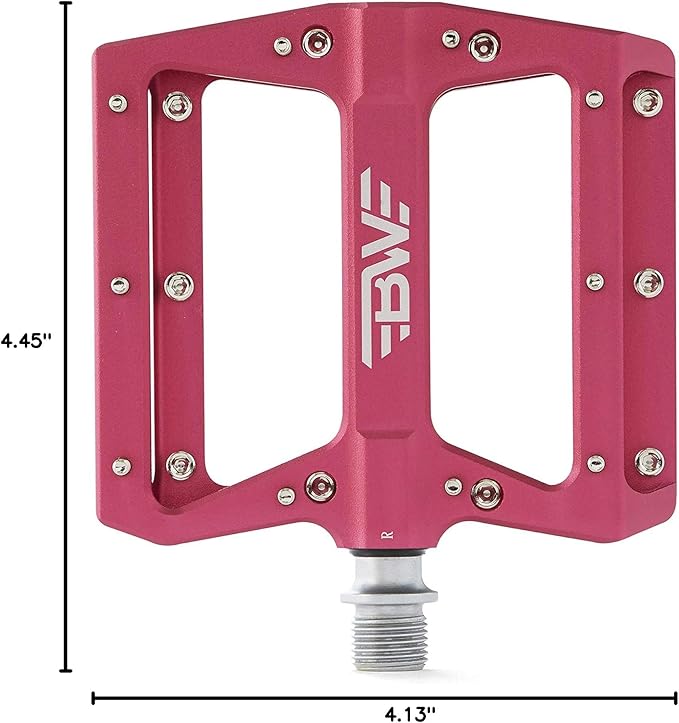 Berm Platform Bike Pedals - Lightweight Aluminum Flat Pedals for MTB and BMX