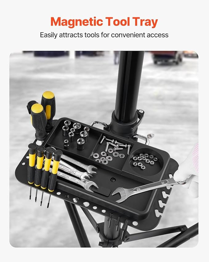 VEVOR Bike Repair Stand, 85 lb Heavy-duty Bicycle Work Stand with 40.7-64.1 in Adjustable Height & Magnetic Tool Tray, Foldable Bicycle Maintenance Rack, Shop Home Mechanics for Mountain & Road Bike