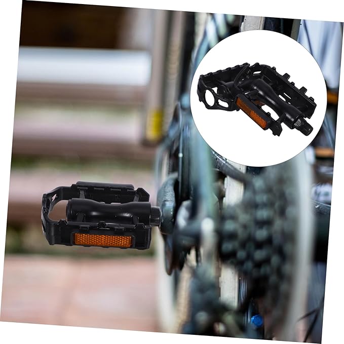 UPKOCH 1pair Aluminum Bike Pedals Platform Pedals Slip Spikes Ball Bearings for Night Riding Safety