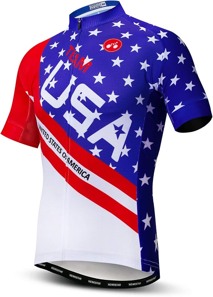 Men's Cycling Jerseys Tops Biking Shirts Short Sleeve Full Zipper Bike Clothing