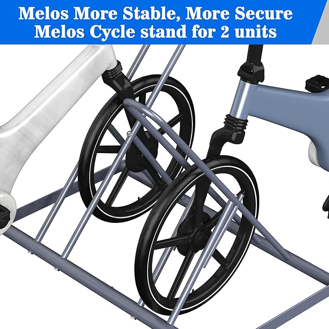 melos 5 Bike Rack, Parking Bike Stand, Outdoor For Mountain Floor Bike Rack, Heavy Duty For Bicycle Garage, Space-Saving Bicycle Holder For Home, Yard, Office, Silver