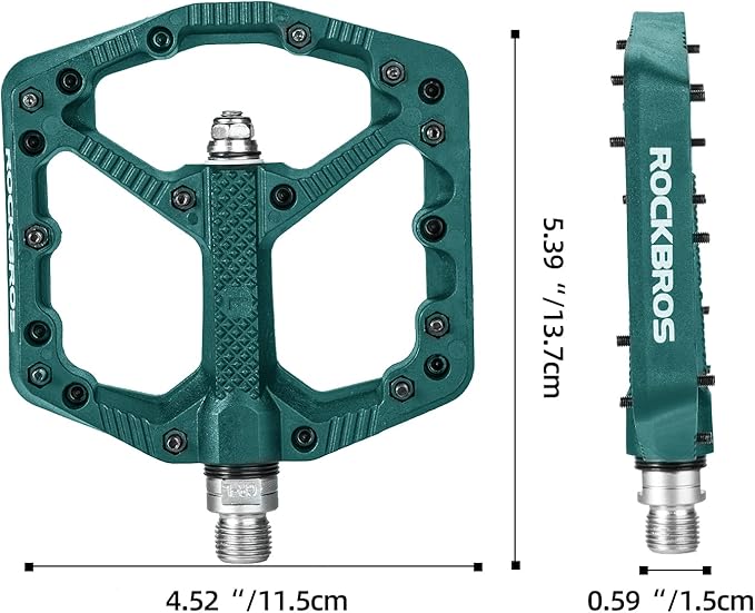 ROCKBROS Mountain Bike Pedals Flat MTB Pedals Nylon Fiber Bicycle Platform Pedals for Road Mountain BMX MTB Bikes