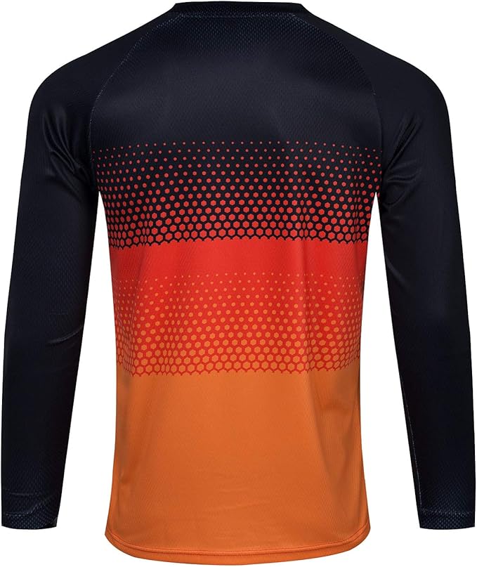 Men's Mountain Bike Jersey Long Sleeve Off-Road Clothing Downhill&Motocross Shirts Breathable/Moisture-Wicking Tops