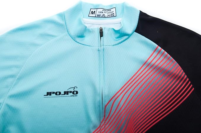 JPOJPO Men's Cycling Jersey Short Sleeved Mountain Bicycle Jerseys Breathable T- Shirt Tops S-3XL