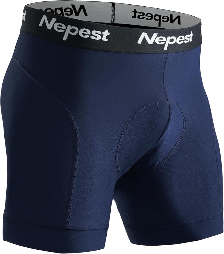 Nepest Mens Cycling Underwear 4D Padded Bike Shorts MTB Liner Mountain Bicycle Tights for Riding