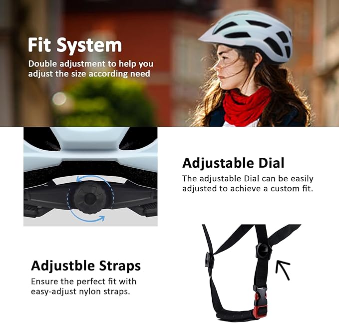 Bike Helmet for Adults Women Men Youth Kids, Lightweight Mountain Road Bicycle Cycling Helmets with Adjustable Dial & Removable Visor